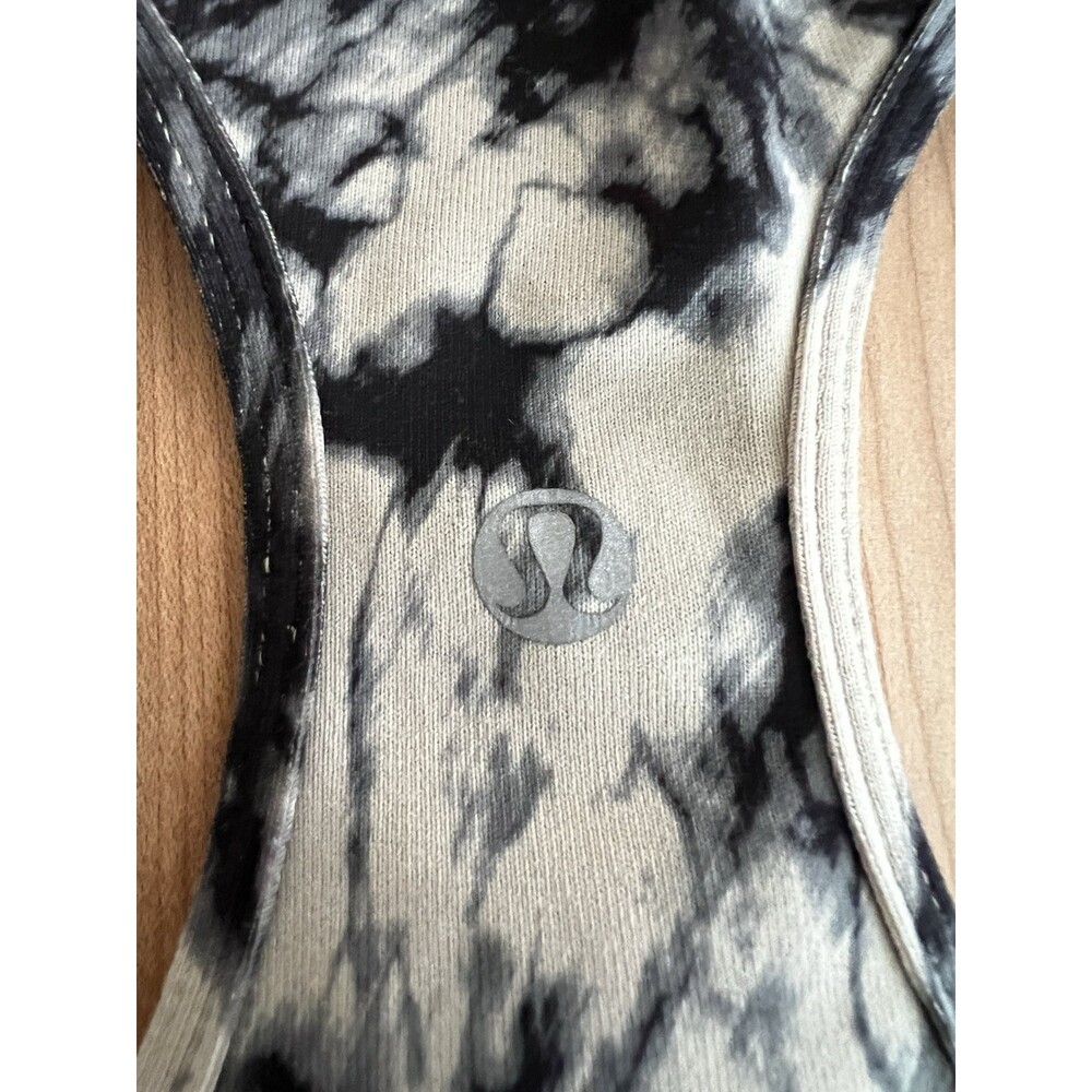 Lululemon Racerback Tank Top Tie Dye Stretch Grey & Black XS/S - Picture 3 of 6
